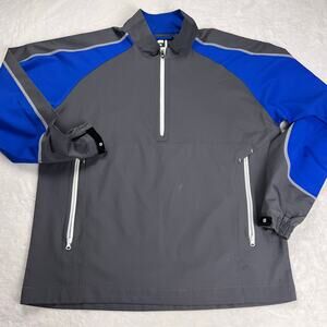 FootJoy Golf Jacket 1/4 quarter windbreaker Zip Men's size small Gray Blue